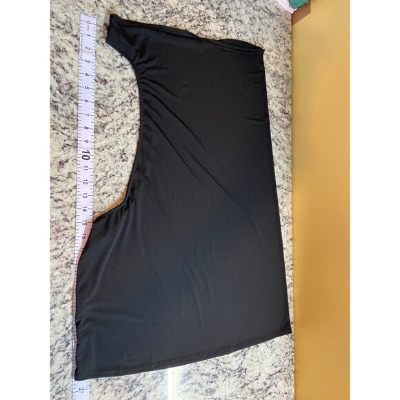 Eimin Womens One Shoulder Mini Dress Black L Stretchy Cocktail Goth Party - Picture 6 of 7